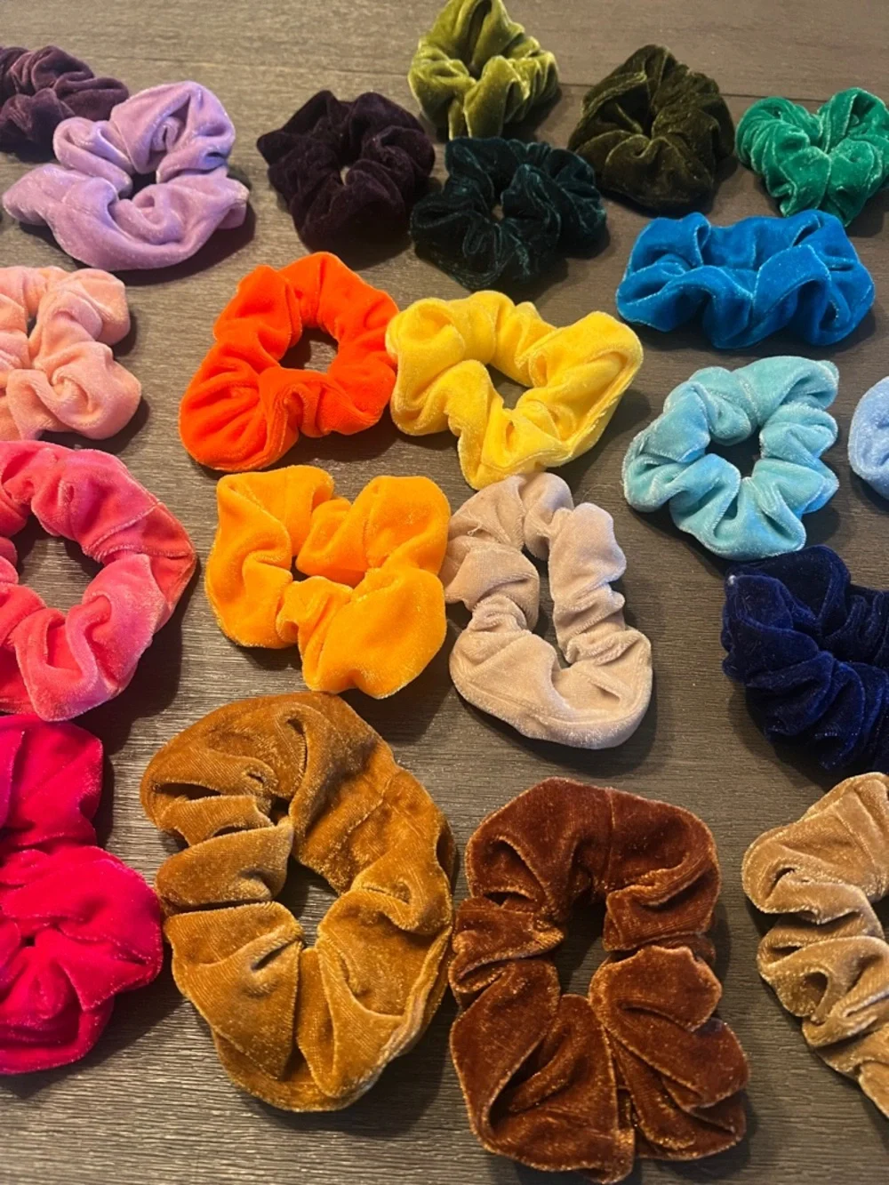 10 Velvet Scrunchies